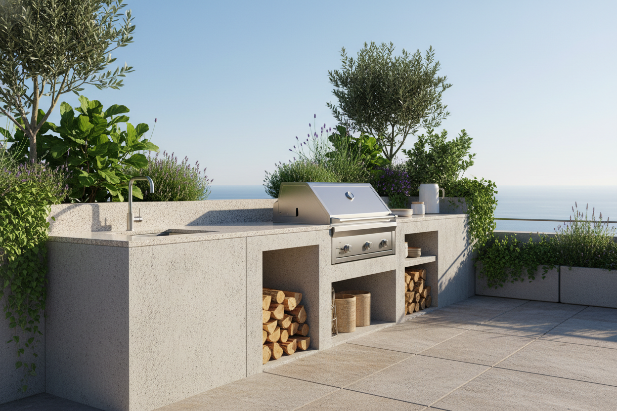 Comment fabriquer une cuisine extérieure en béton durable