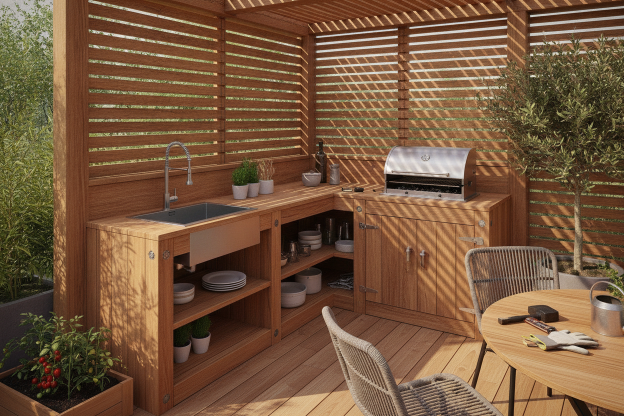 Fabriquer sa cuisine extérieure en bois : guide complet DIY