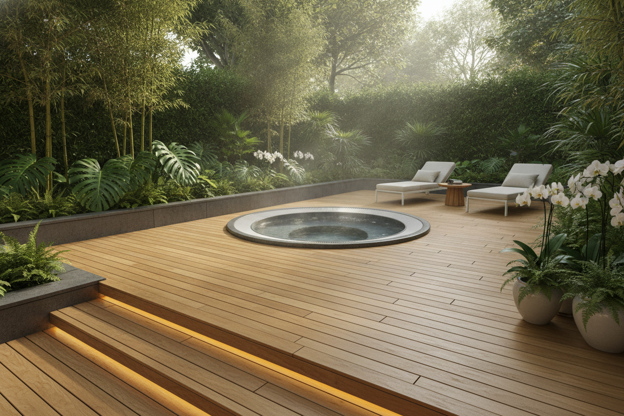 Jacuzzi sur terrasse bois : tout savoir avant de vous lancer