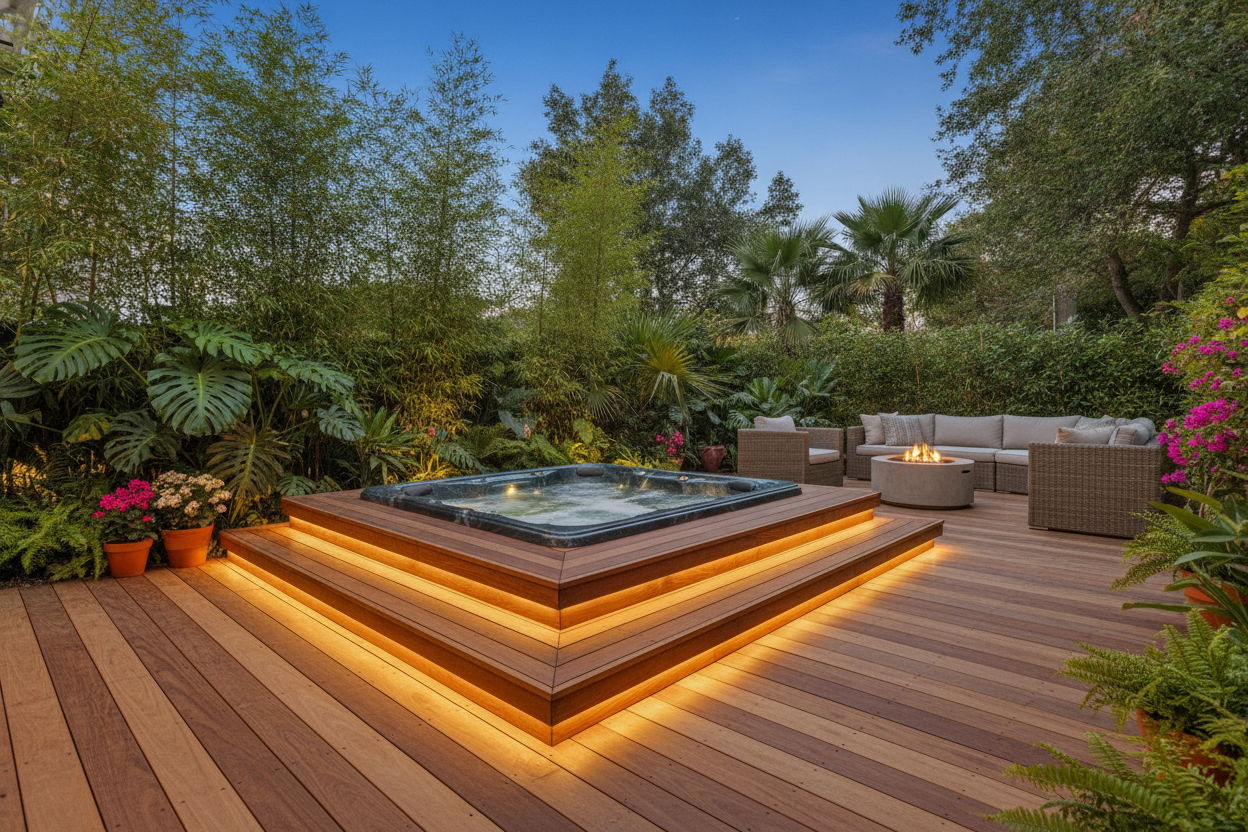 Terrasse en bois avec jacuzzi : le guide complet pour réussir votre projet