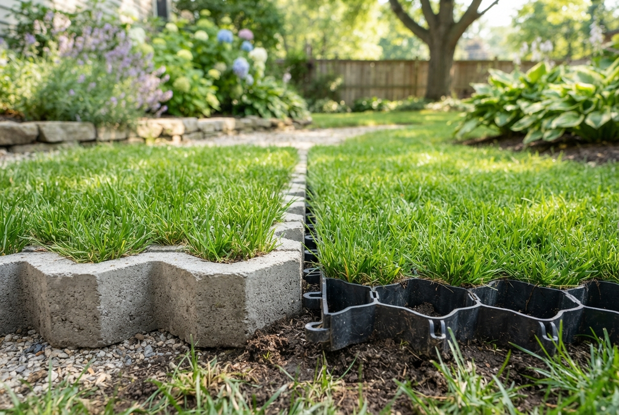 Grille gazon : béton ou plastique, laquelle choisir pour votre projet ?