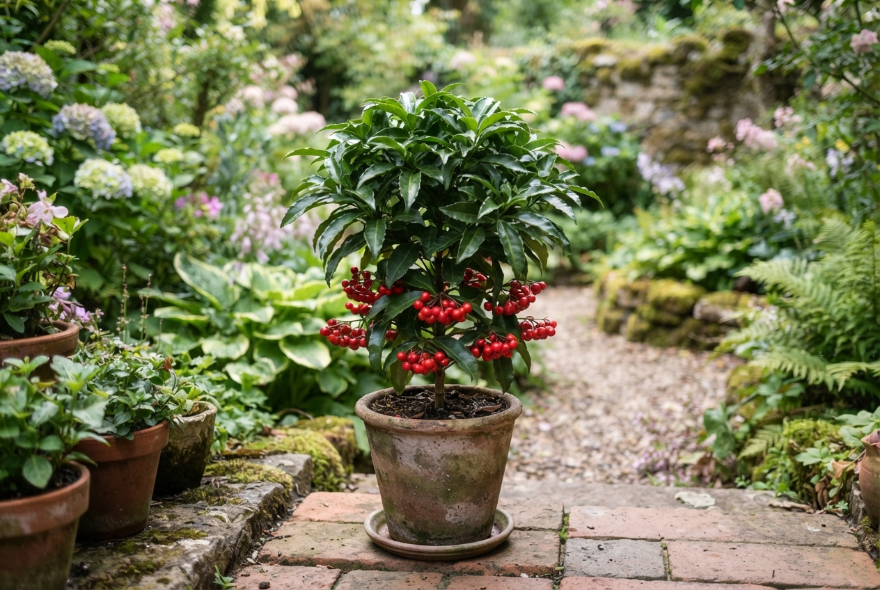 Plante verte à petites boules rouges : comment l’identifier et est-elle dangereuse ?