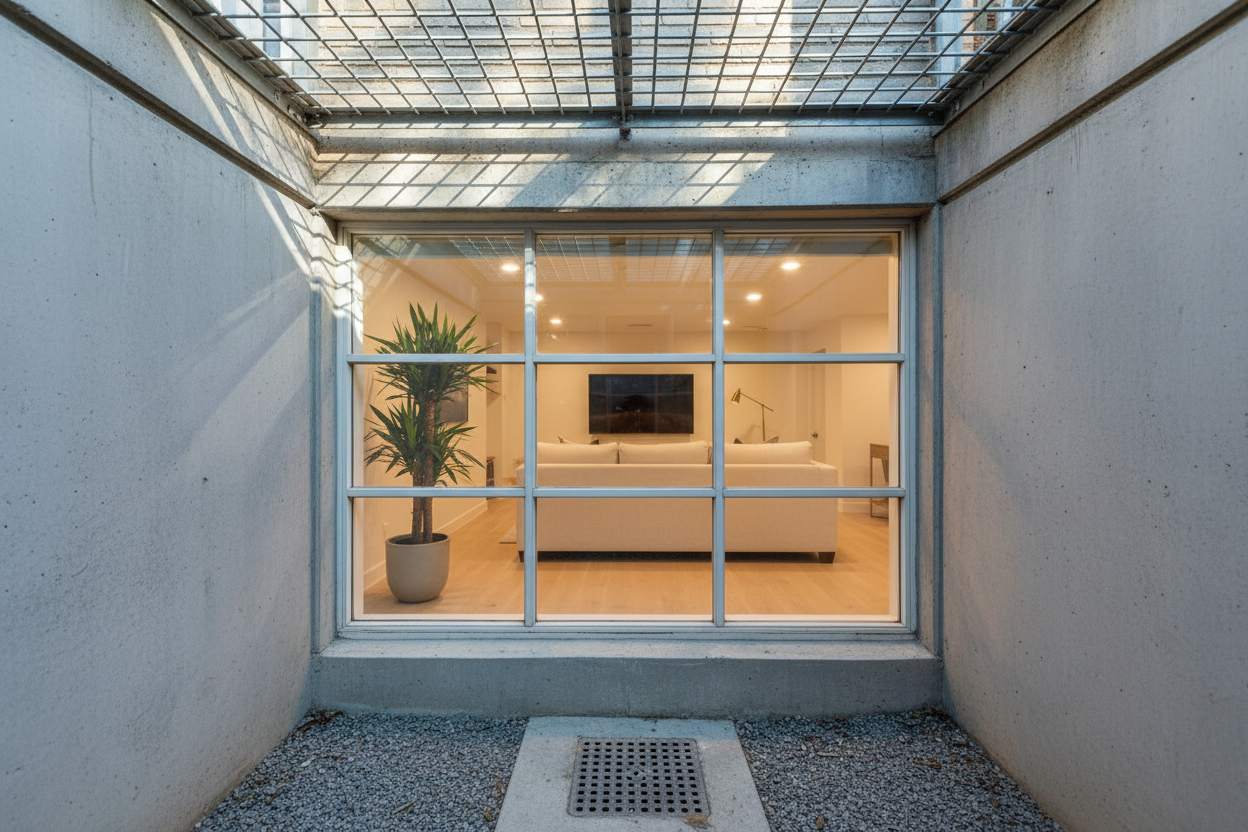 Une cour anglaise : lumière et ventilation pour votre sous-sol