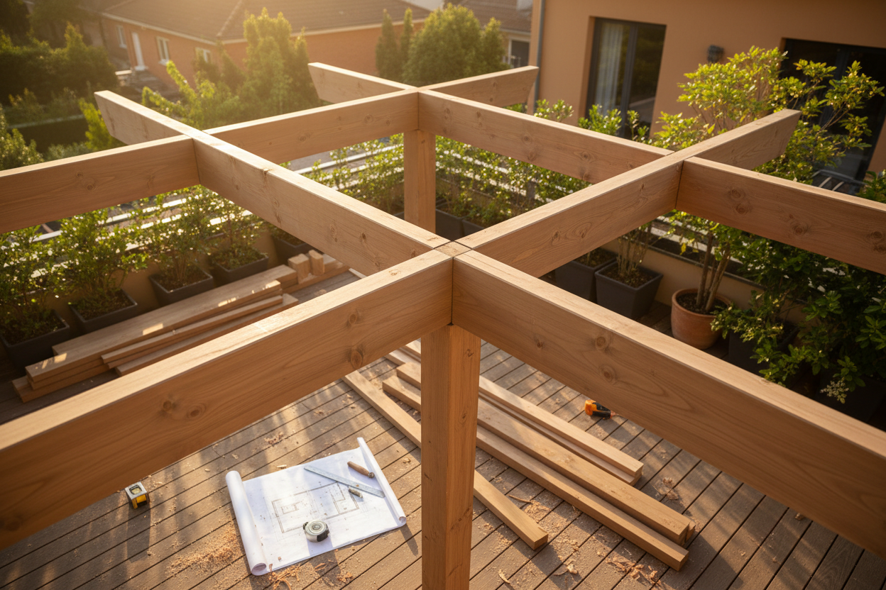 Pergola bois fabrication maison : coûts réels, sections et étapes